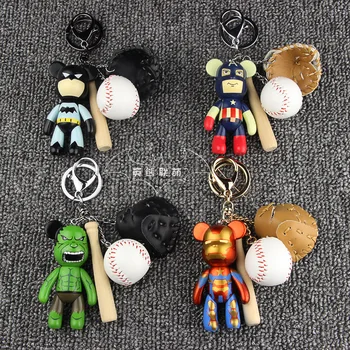 

Batman DIY Bomgom Carmer Baseball Cartoon Popobe Gloomy Teddy Bear Keychain Bag Charm Holder Key Chain Key Ring Pendant Toys