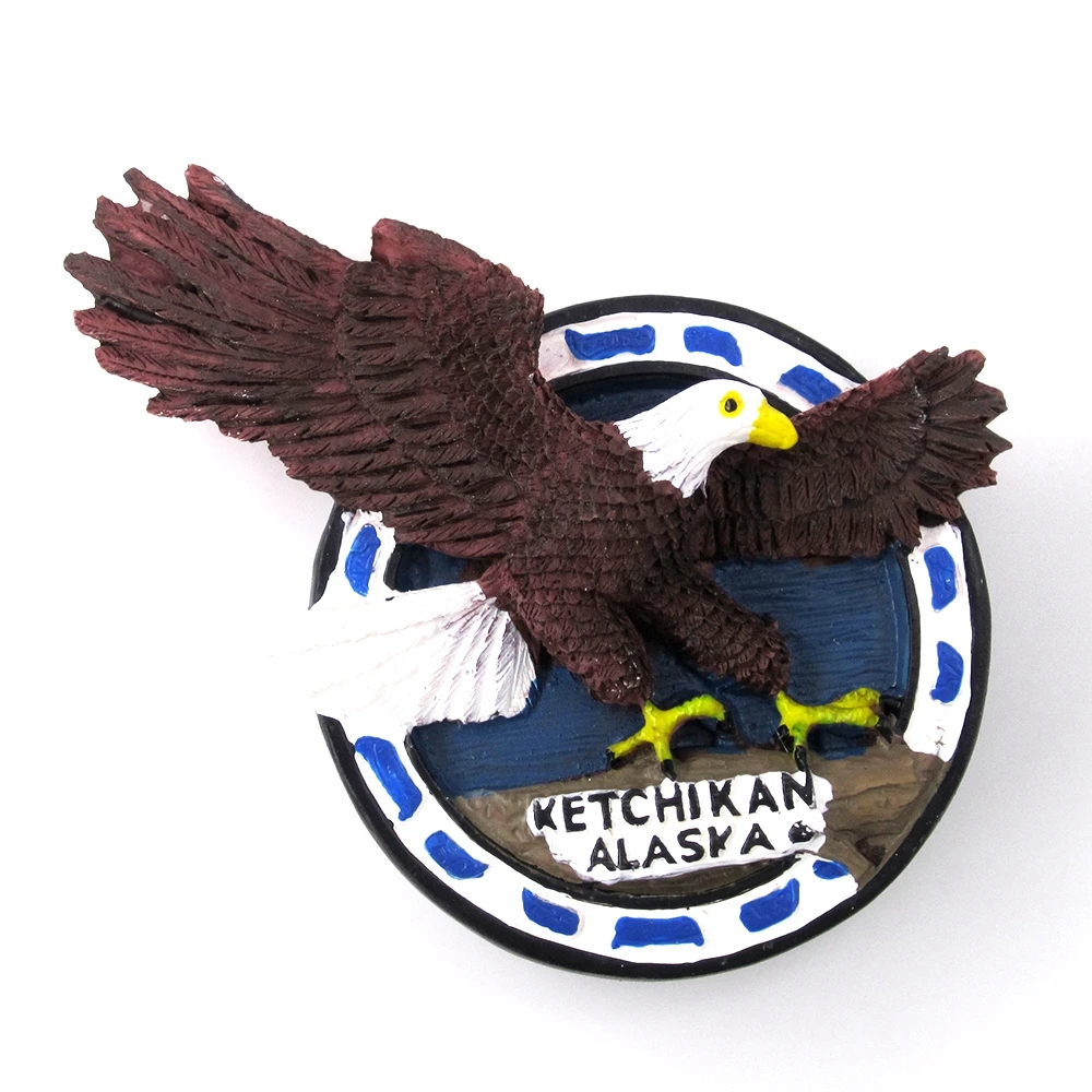 

Hand-painted Alaska Langkawi Eagle 3D Resin Fridge frigo Magnets Tourism Souvenir Refrigerator Sticker Home Room Decoration kids