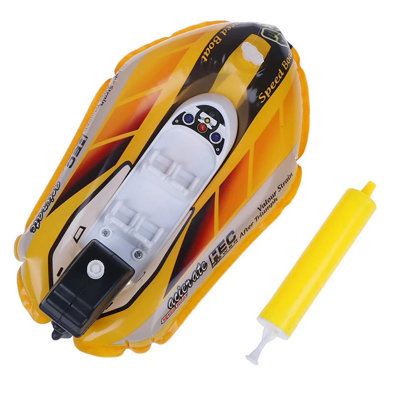 1 Set Inflatable Boat Baby Toy Kid Clockwork Wind Up Inflatable Boat Ship Play Water Bathroom Bath Toy - Image 6