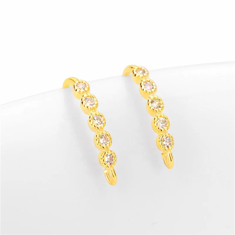 Серьги из серебра 925 пробы с инкрустацией фианита|Ювелирная фурнитура и