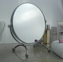 8 inch fashion high-definition desktop makeup mirror / 2-Face metal bathroom mirror magnifying/360 degree rotating mirror