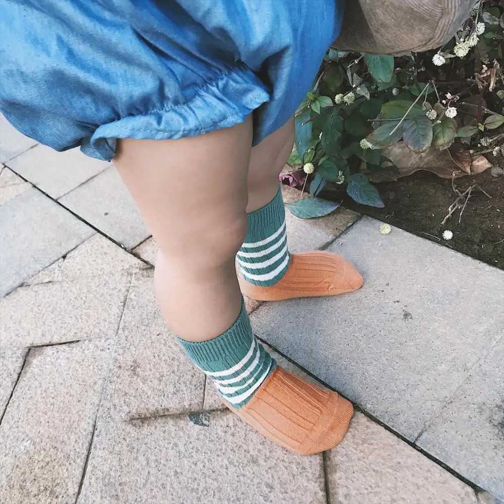 Children's Stripped Seamless Cotton Knee High Socks Boys' Girls Kids Long Knee-highs Ribbed Fashion Socks for Baby Boys Girls Children's Stripped Seamless Cotton Knee High Socks Boys' Girls Kids Long Knee-highs Ribbed Fashion Socks for Baby Boys Girls