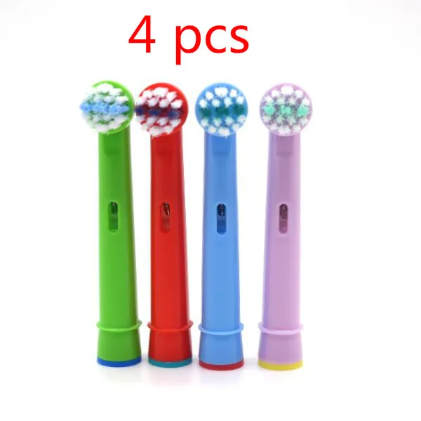 En oferta 4 unids/pack de niños cepillo de dientes cabezas Premium Oral B hilo dental acción genéricos cabezas de cepillo de dientes de reemplazo OLZoqGw7