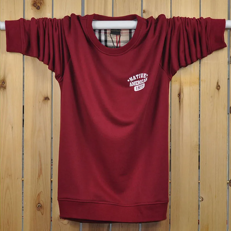 

Men sweatshirt thin plus size 2017 new spring and autumn male cotton solid color long-sleeve T-shirt o-neck outerwear
