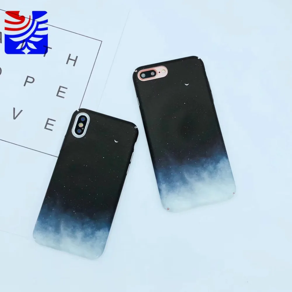 

Retro Art Oil Painting Moon stars Pattern Inked Phone Case Coque Fundas For iPhone X 8plus 7plus 6s plus 5s Hard Cover