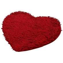 Сердце любовь синель мягкий пушистый ковер ванная комната Спальня ковер красный