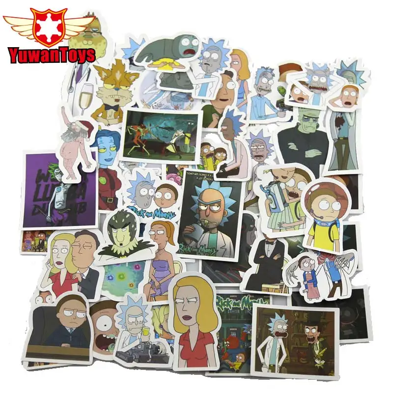New 49Pcs Funny Anime American Drama Rick And Morty Funny Sticker Decal For Car Laptop Bicycle