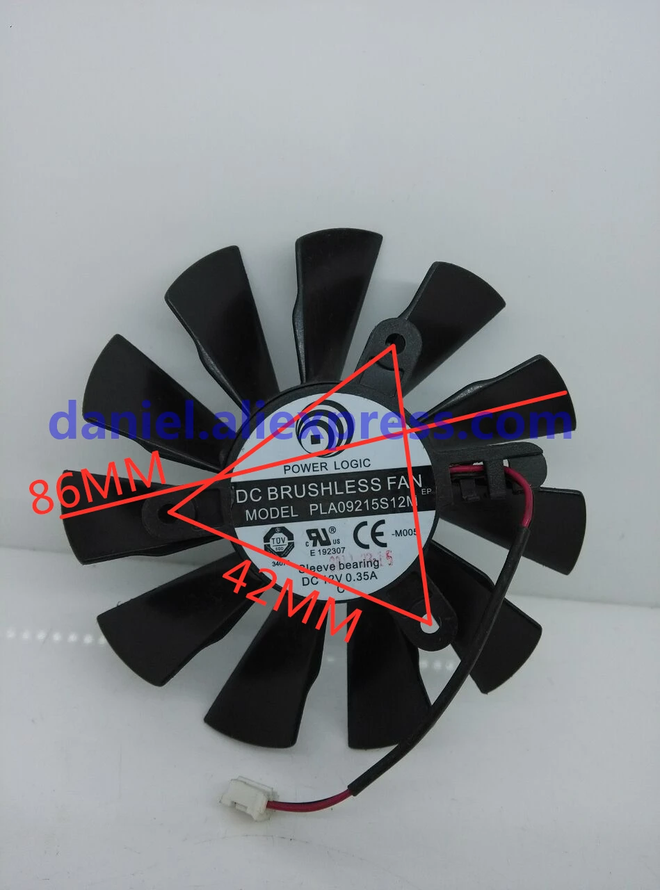 

PLA09215S12M diameter 85mm Hole spacing 42mm 2-wire graphics card fan