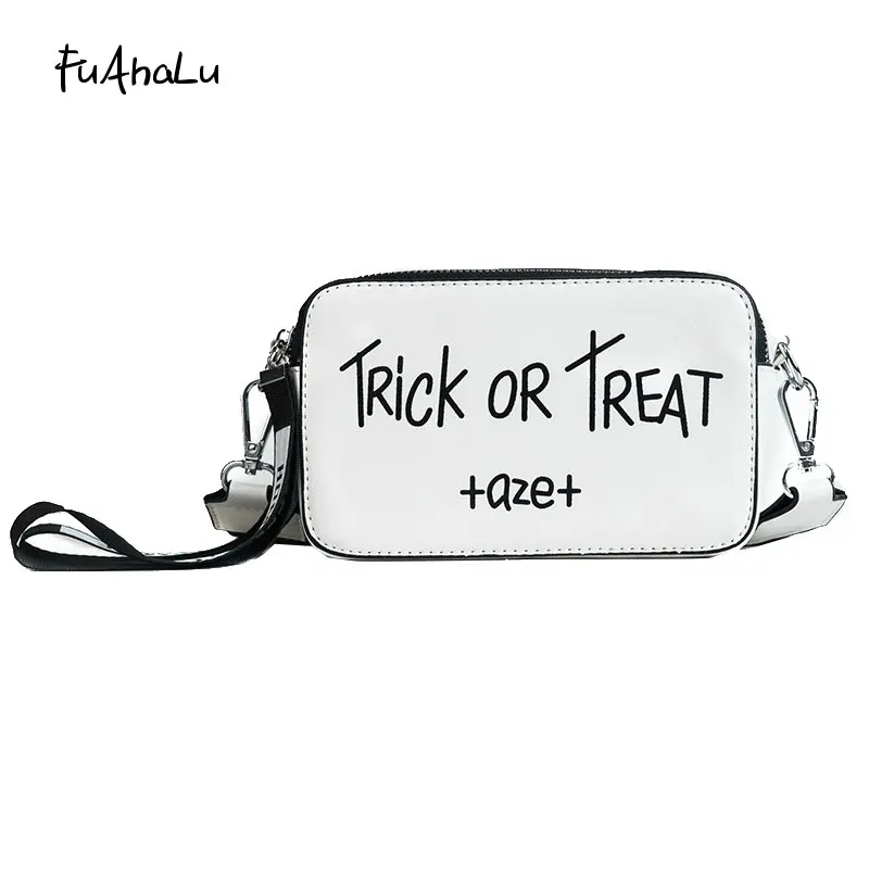 

FuAhaLu New simple broadband shoulder bag Korean version of the wild camera bag letter small square bag