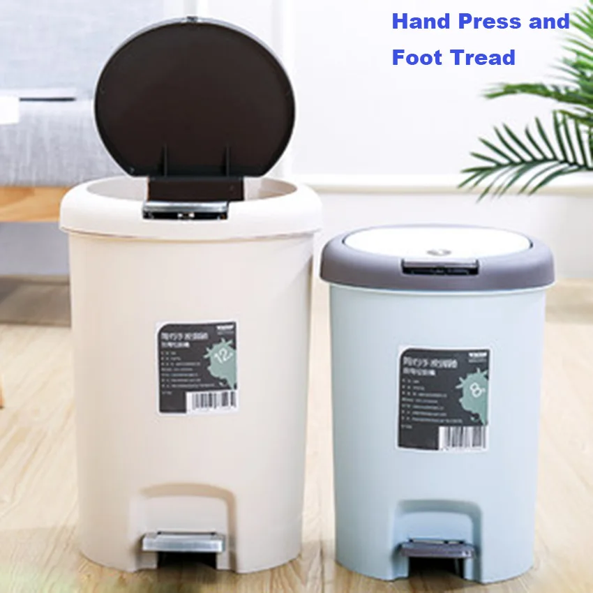 

LF83088 plastic step trash can with odor control 8L/12L pedal garbage bin for kitchen office home silent gentle open and close