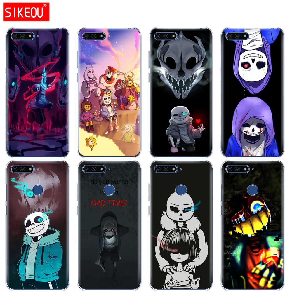 Силиконовый чехол для телефона Huawei Honor 7A PRO 7C Y5 Y6 Y7 Y9 2017 2018 Prime Undertale Sans | Мобильные