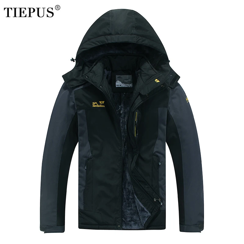 

TIEPUS Winter Men Down Parka Jacket coat men`s Hooded Thick Warm Outwear Waterproof Windproof Overcoat plus size L~ 6XL 7XL 8XL