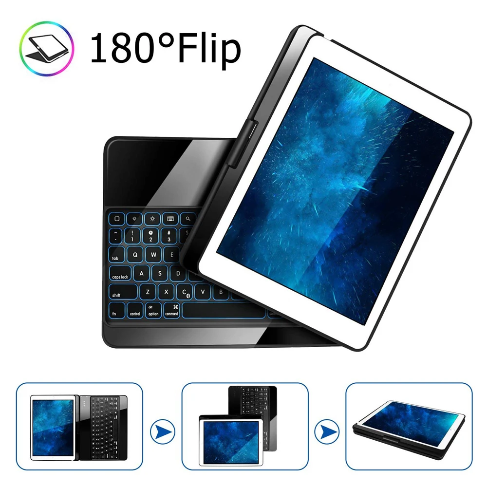 Чехол-клавиатура для iPad Air 3 10,5 iPad Pro 10,5 дюймов, умный алюминиевый Bluetooth беспроводной Чехол-клавиатура с подсветкой
