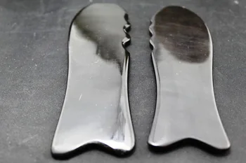 

10pcs L 15cm Good quality! Wholesale and Retail Multifunction big fish guasha board Massager Scrapping plate 100% Buffalo Horn