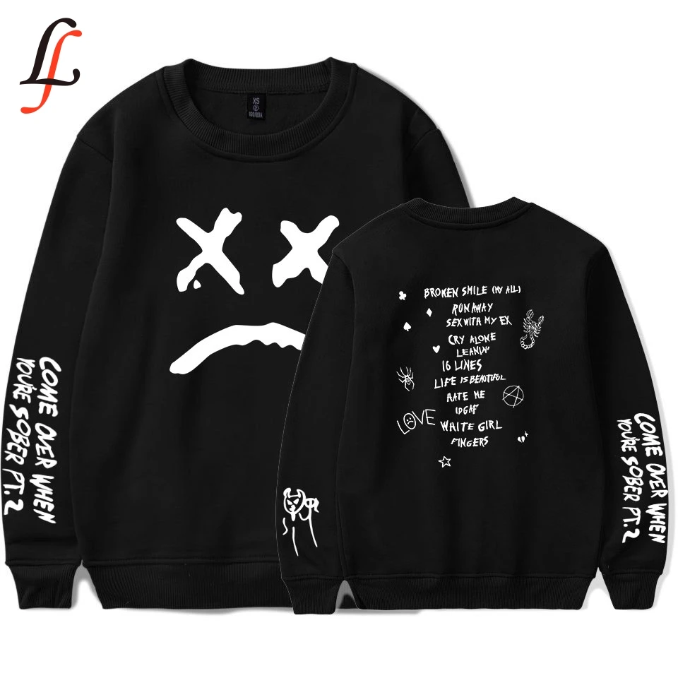 K pop толстовка без капюшона для женщин с принтом Lil peep хип хоп Новинка 2019 Модные