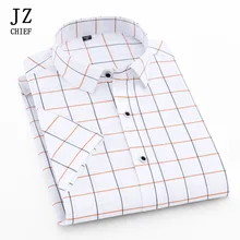 JZ CHIEF мужские рубашки slim fit Мужские рубашки в полоску с коротким рукавом летние деловые повседневные рубашки для отдыха camisa masculina