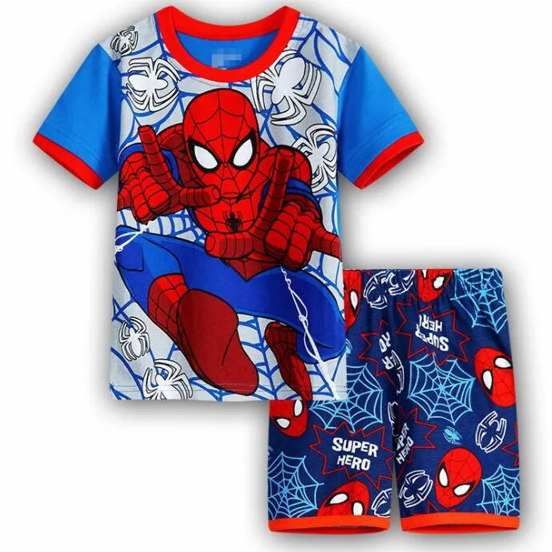 Marvel/комплекты одежды для мальчиков «мстители» г. футболка Человек-паук и шорты Детский комплект повседневной одежды для подростков
