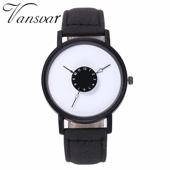 

vansvar Fashion Creative Casual Watch Quartz Women's Leather Band New Wrist Watch Analog Wristwatch Gift Relogio Feminino Y5