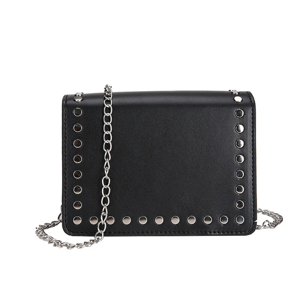 

Fashion Women Rivet Shoulder Bags Messenger Chain Bag High Quality Small square package bolsa feminina