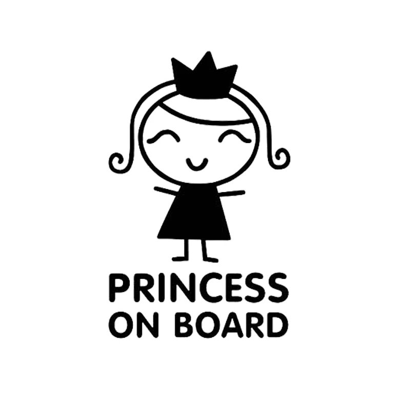 

8.3cm*13cm Princess On Board Vinyl Decal Baby Gril Car Sticker Rear Window Car Sticker