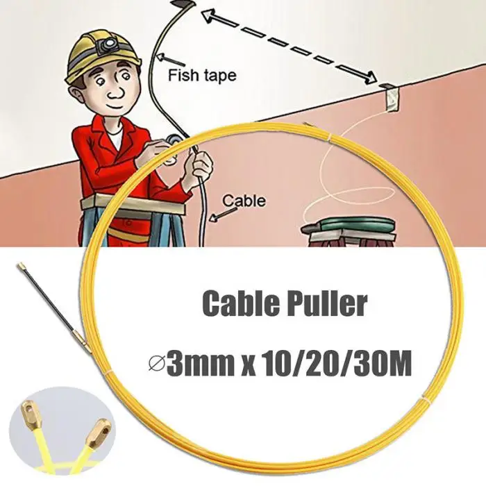 10/20/возможностью погружения на глубину до 30 м 3 мм стекловолокна кабель пуш-ап съемники канал змея роддер для протяжки проводов провода ALI88