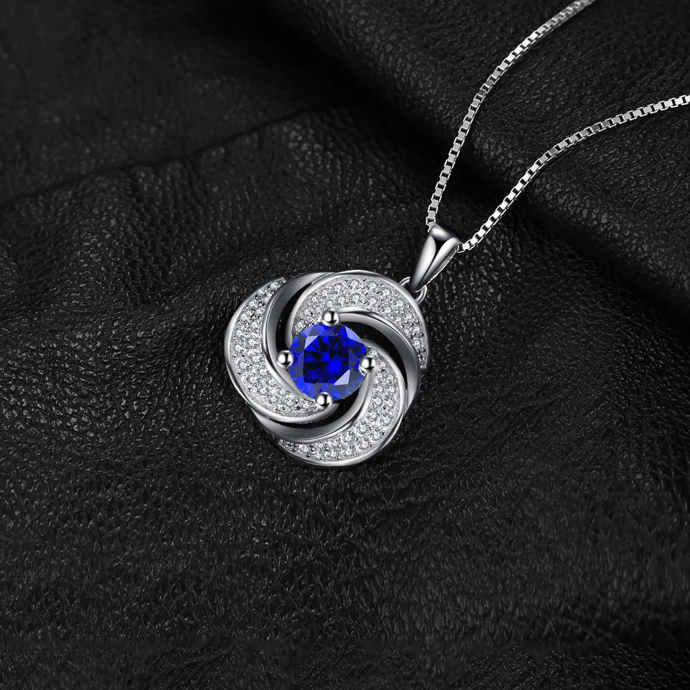 Jewelrypalace Роскошные 1.9ct создан сапфир кулон Цепочки и ожерелья из натуральной 925