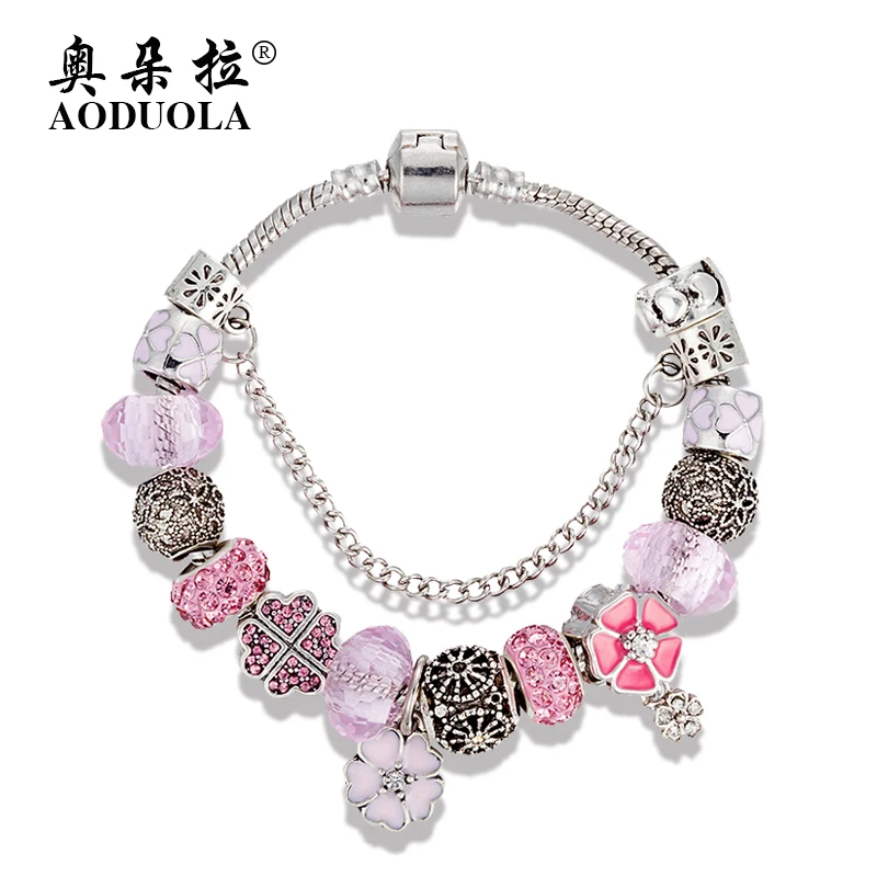 Aoduola New Design Pink Gl Beads Bracelets Bangles Fashion Gl Beads Bracelets Bangles Fashion
