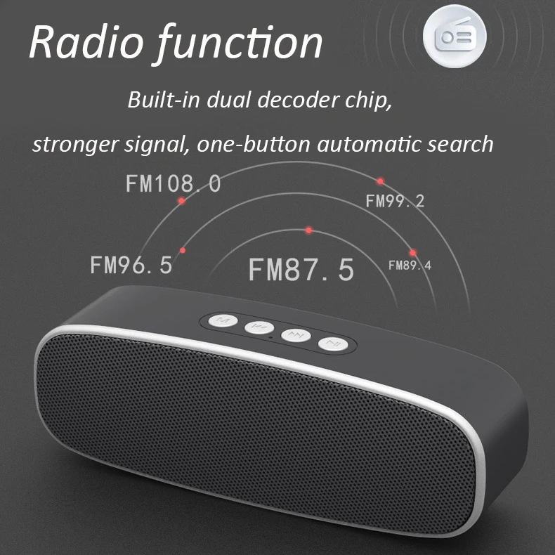 Portable wireless Bluetooth Speaker Stereo big power 10W system TF FM Radio Music Subwoofer Column Speakers for Computer (2)