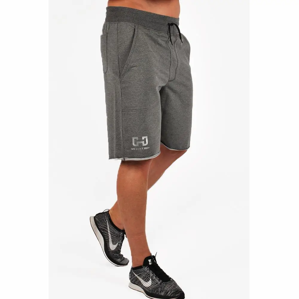 dark gray Новые модные мужские спортивные шорты для бега, брюки для бодибилдинга, спортивные штаны для фитнеса, шорты для бега, повседневные мужские шорты большого размера - Цвет: dark gray