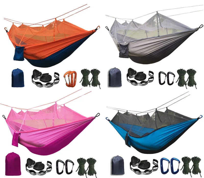 Portable Mosquito net Hammock Double-person Folded Into The Pouch Mosquito Net Hammock Hanging Bed For Travel Kits Camping