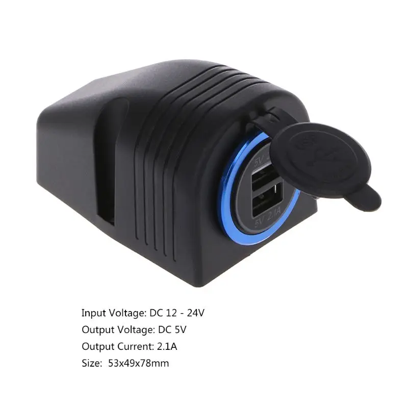  12V 24V Zu 5V 2.1A Dual USB Auto Ladegerät Power Adapter Zelt Basis für Auto Lkw Motorrad boot ATV 