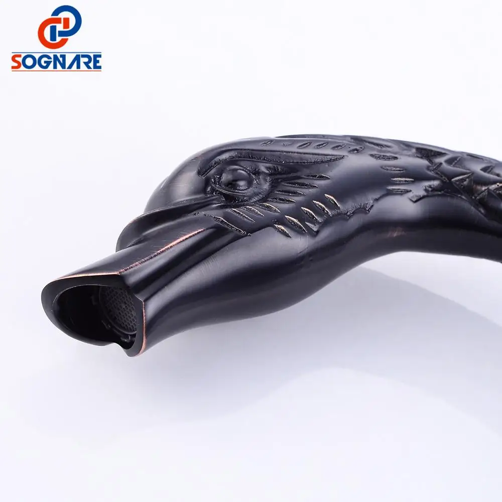 Bathroom Basin Faucet Oil Rubbed Bronze Two Handle Bathroom Sink Faucet Widespread Brass Swan Faucet Mixer Sink Tap Bath Faucet