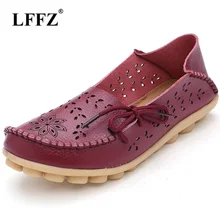 Lzzf/женские слипоны из натуральной кожи; лоферы с перфорацией; повседневная женская обувь на плоской подошве для медсестры; женская обувь; Mocasines Femme Tenis; большие размеры