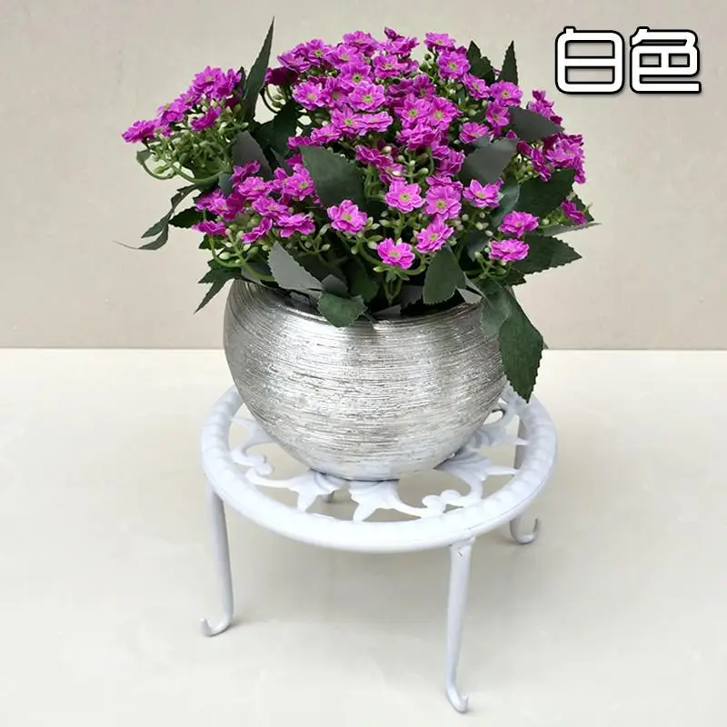 NoEnName_Null European iron single layer Pot Trays fashion indoor landing flower stand quality bronze/white/black pure color ir