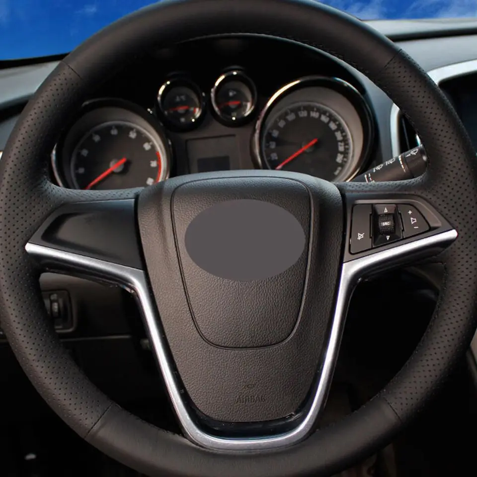 Черная искусственная кожа сшитые вручную Чехлы рулевого колеса автомобиля обертывание для Opel Astra(J) 2010- Ampera 2012 Zafira Tourer