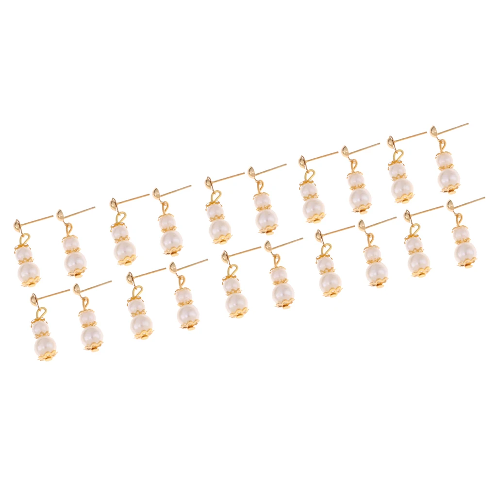 Gourd-shaped Doll Jewellery Plastic Pearl  Earring Eardrop 10 Pairs For  Doll Dress Up Accessory
