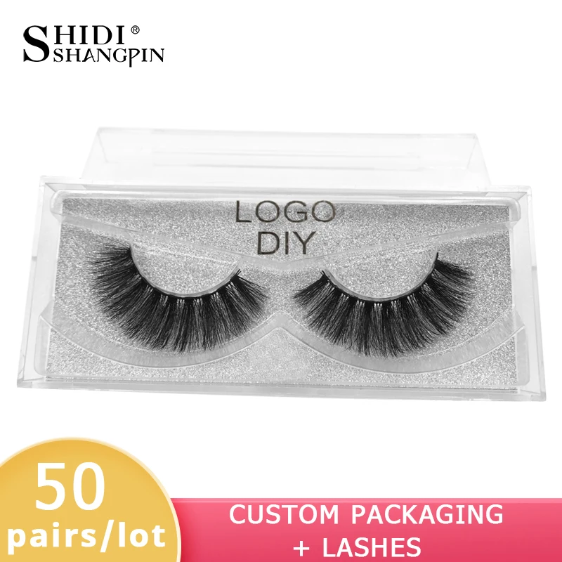 

50 Pairs mink eyelashes custom logo customize lashes false eyelashes 3d mink lashes private label lashes custom packaging