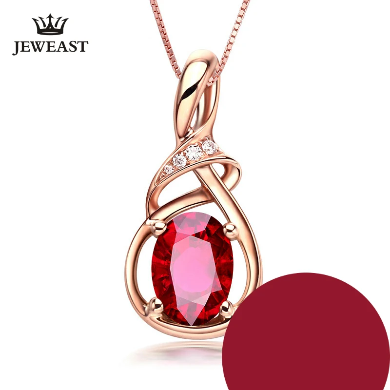 

Natural Red tourmaline 18K Pure Gold Pendant Real AU 750 Solid Gold Upscale Trendy Classic Party Fine Jewelry Hot Sell New 2019