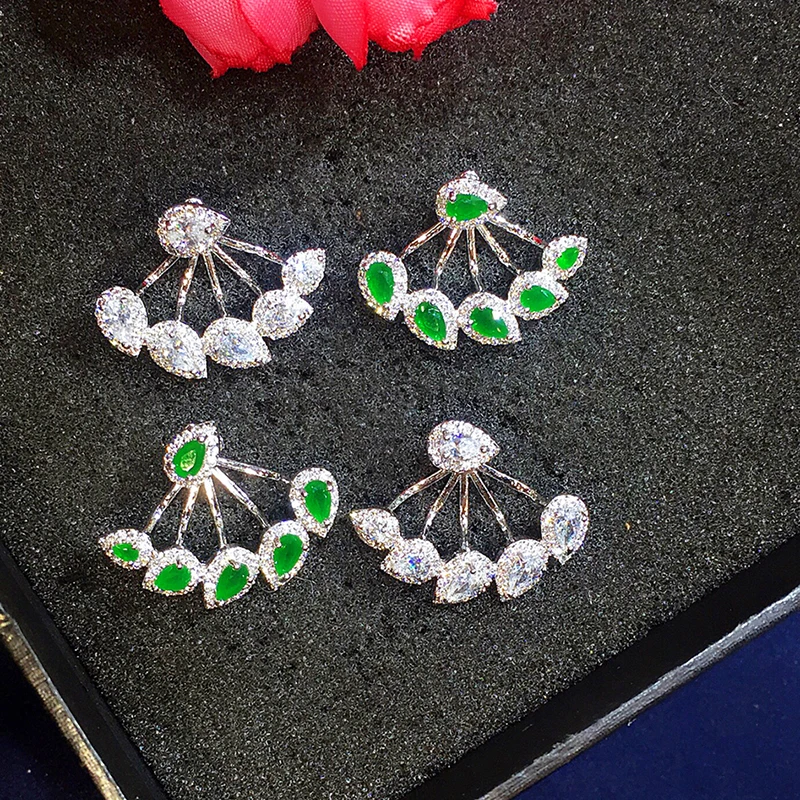 Женские серьги гвоздики с фианитом класса ААА|brand stud earrings|stud earringsstud earrings for women |
