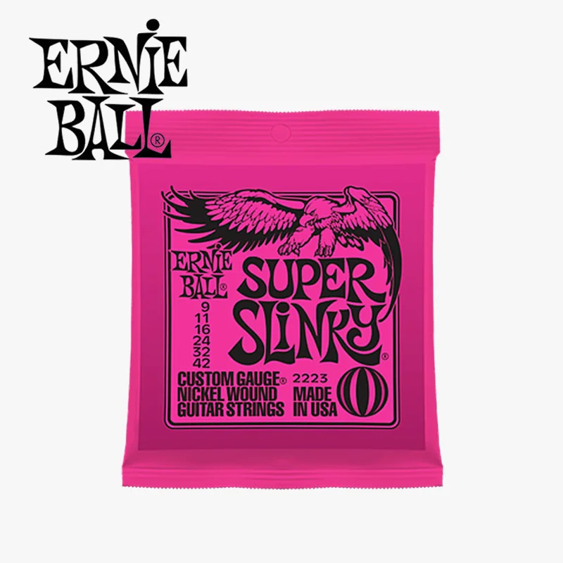 Оригинальные Струны для электрогитары Ernie Ball Super Slinky 009 010 с никелевой обмоткой, 6 струн, аксессуары для электрогитары