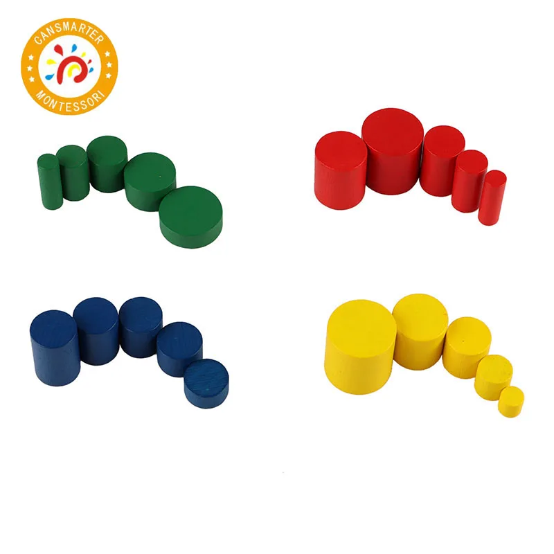 

Montessori Material Knobless Cylinders Mini Child Toy Learning Teaching Aids