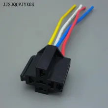JJSJQCPJYXGS 12V 24V 40A Авто Автомобильные реле-гнезда 40 А 4 Pin релейный разъём с проводами