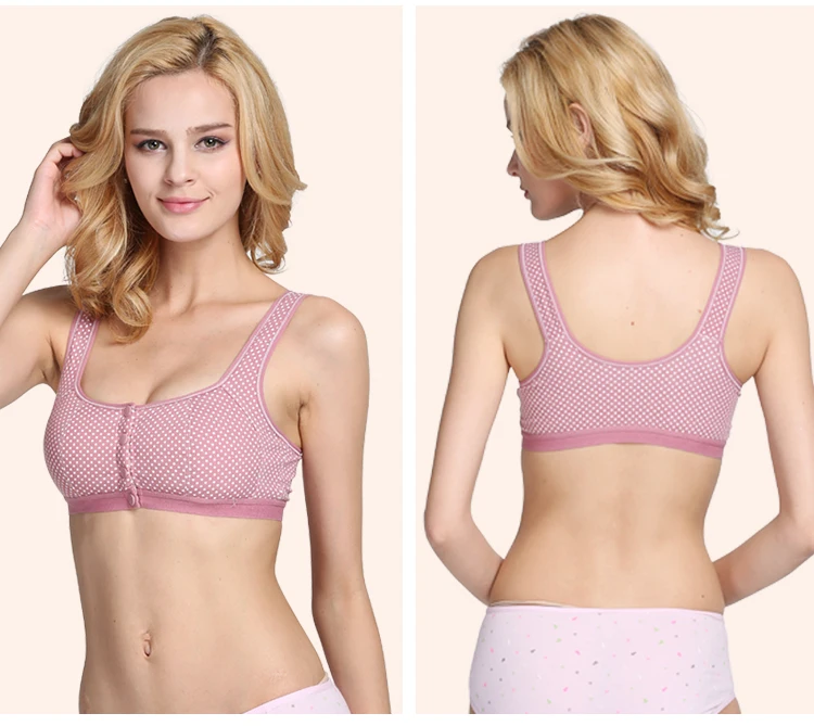 cotton front button bra