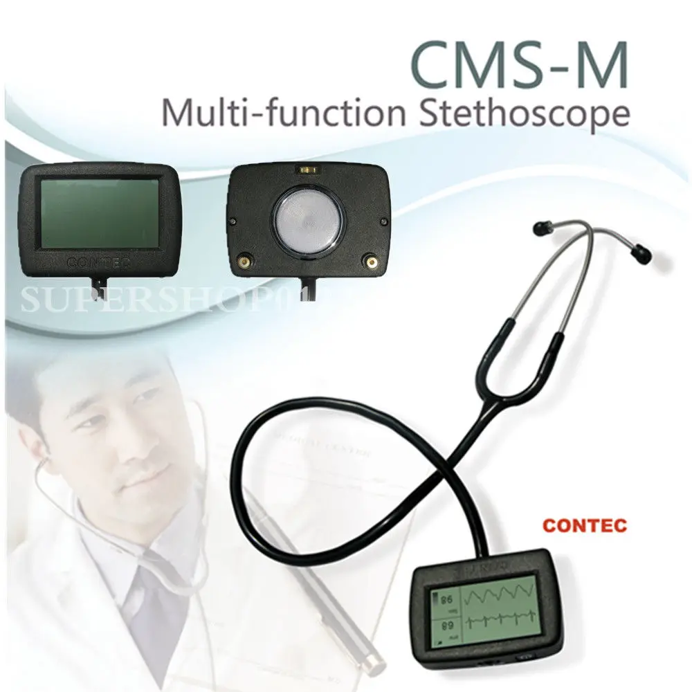 New CE Contec CMS-M Multi-functional Electronic Visual Stethoscope SpO2 ECG PR