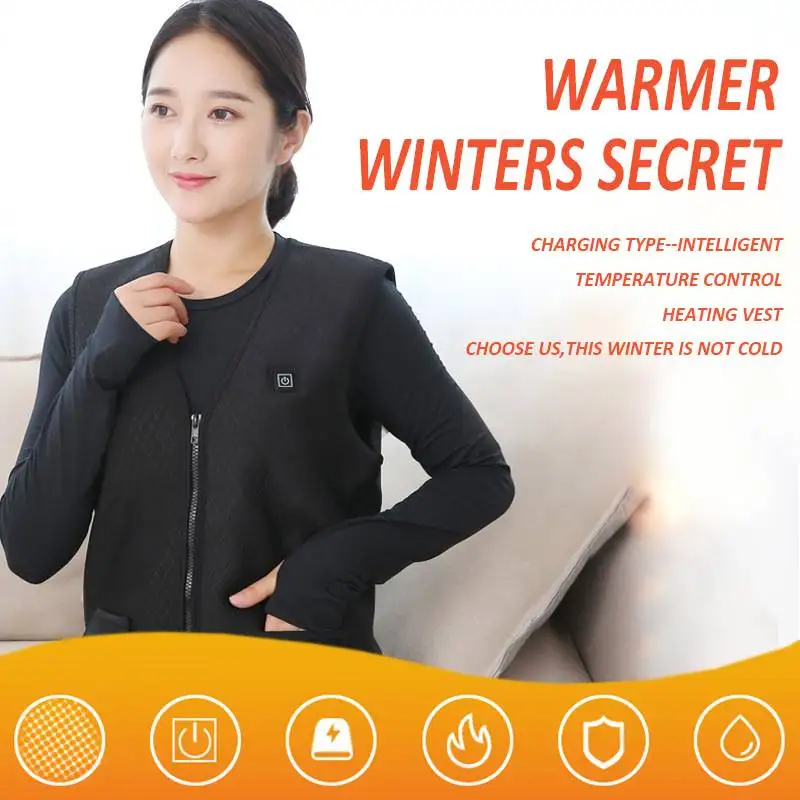 2019 Winter Men/Women Self-heart USB Charging Heating Vest Warmer Thermal Electric Jacket Clothes Coat Outdoor Ski Tops | Женская одежда