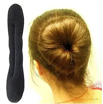 US $168.00 2 Size Direct Selling Black Sponge Hair Bun Maker Magic BudLike Hair Styling Donut Hair Accessories amp Tools HA048