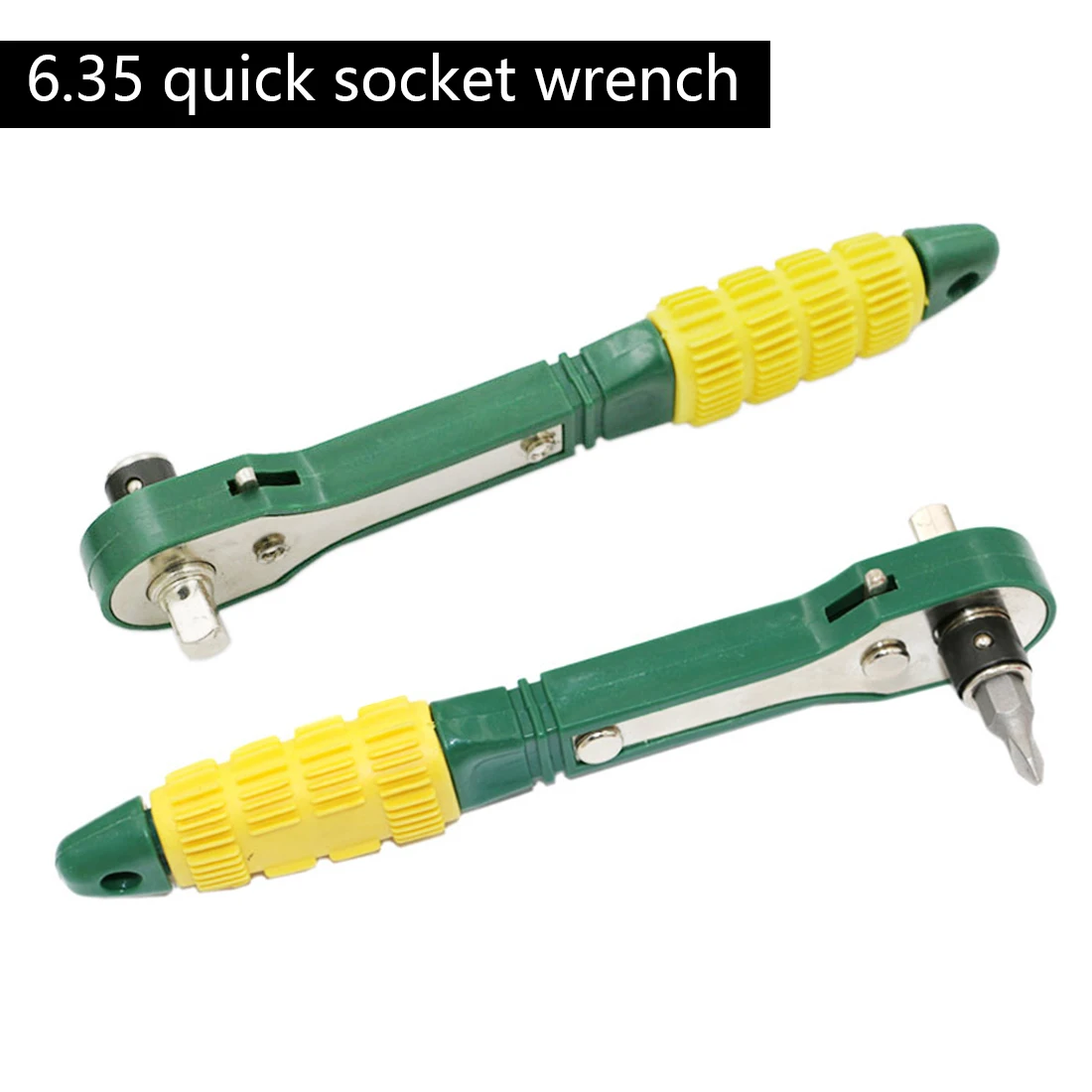 

Mini 1/4 Head Screwdriver Pole Ratchet Socket Wrench With Dual-head Home Tool Accessory Hand Tools