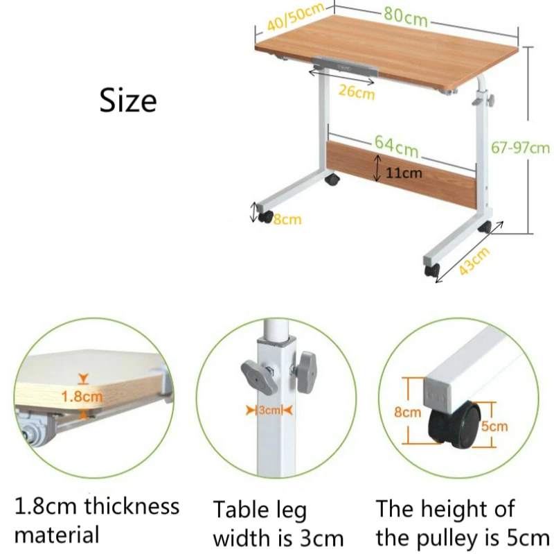 Simple Foldable Multifunction Desk Household Moveable Computer Table Lifted Bedside Desktop Tiltable with Wheel Convenient Desk Simple Foldable Multifunction Desk Household Moveable Computer Table Lifted Bedside Desktop Tiltable with Wheel Convenient Desk