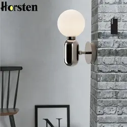 Nordic освещение Современные светодиодный настенные светильники стеклянный шар прикроватные настенные лампы для коридора гостиная спальня