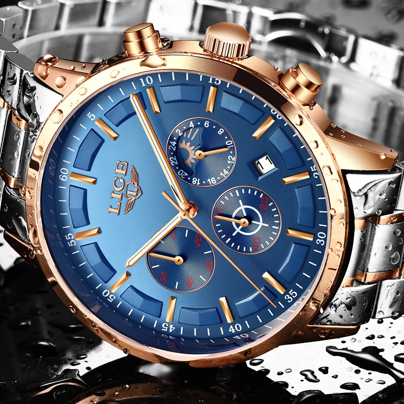 Beste LUIK Nieuwe Mode Heren Horloges Topmerk Luxe Full Staal Business Quartz Horloge Mannen Waterdichte Sport Horloges Relogio Masculino